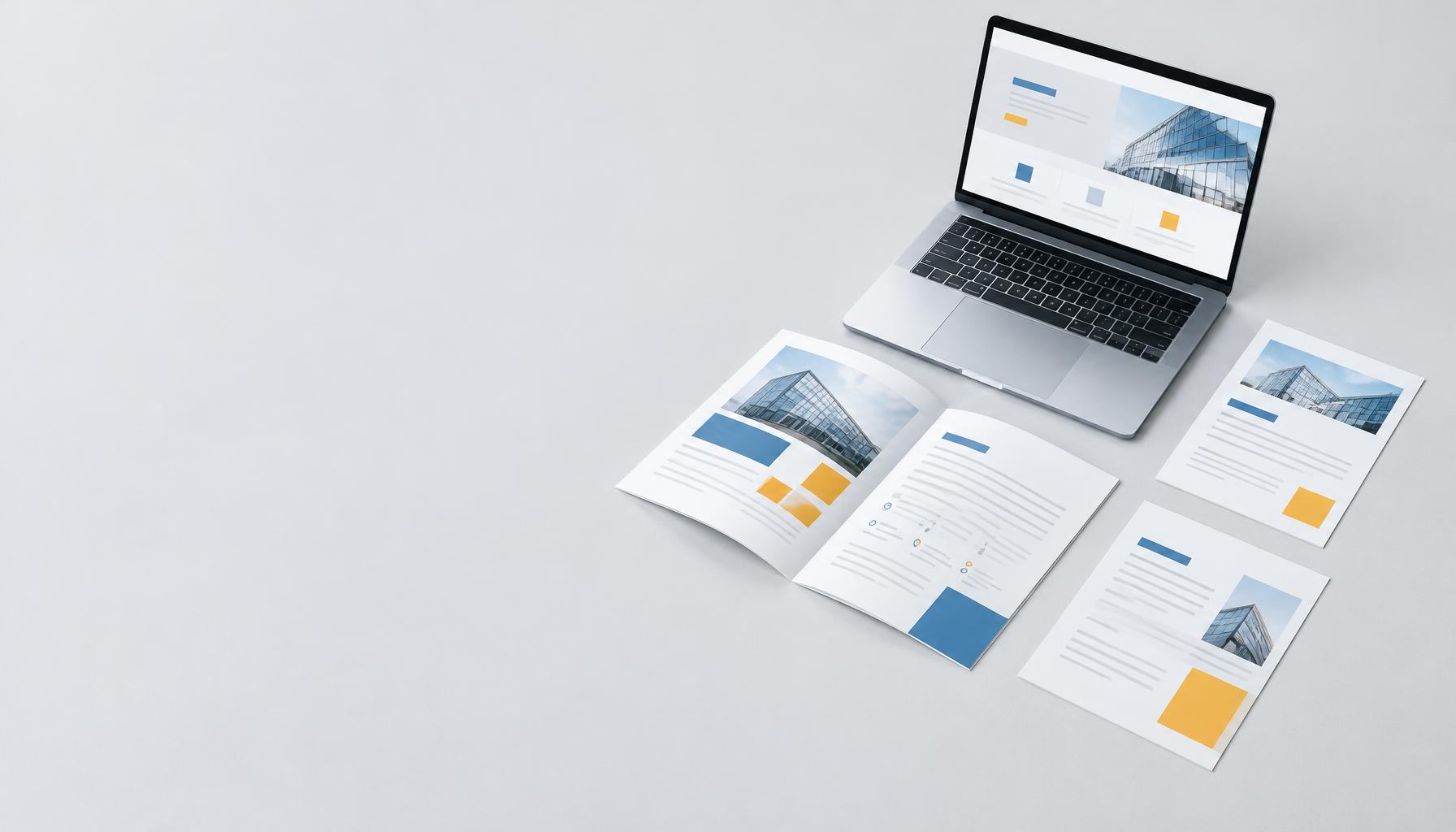 A landing page, printed brochure and franchise flyers